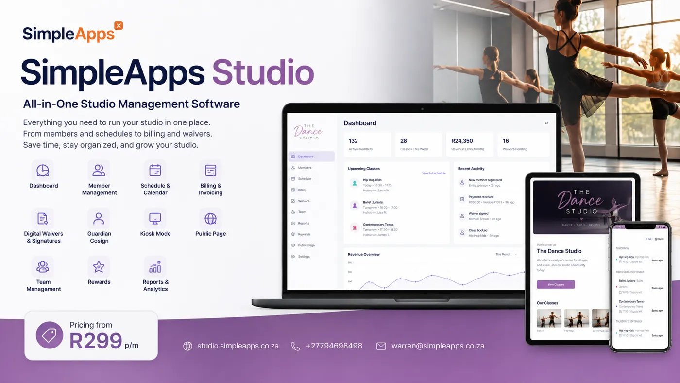 SimpleApps Studio: Studio management